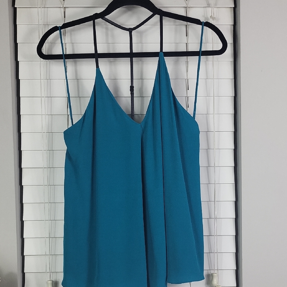 Alice‎ + Olivia Teal Sleeveless V-Neck Camisole Top. Size S